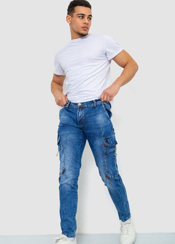 Светло-синие демисезонные карго, зауженные джинсы Ager