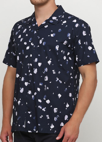 Темно-синяя кэжуал рубашка с абстрактным узором Minimum
