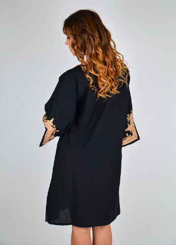 Черное пляжное платье а-силуэт Iconique однотонное