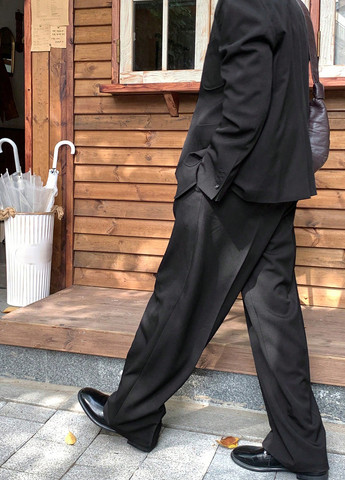 Черный демисезонный костюм (пиджак, брюки) брючный SHEIN