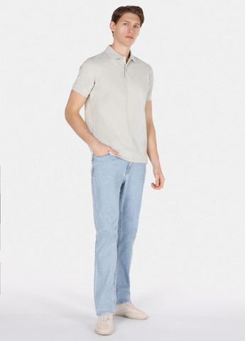 Серо-зеленая футболка-поло для мужчин Colin's однотонная