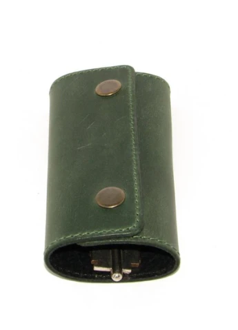 Подарочный набор №11 (ключница + обложка на права, ID паспорт) зеленый DNK Leather (253933678)