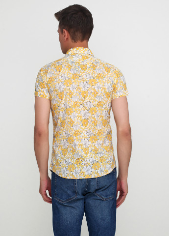 Желтая кэжуал рубашка с цветами Castro с коротким рукавом