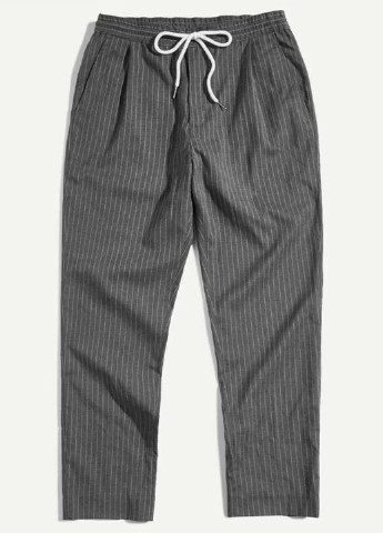 Серые кэжуал демисезонные прямые брюки SHEIN