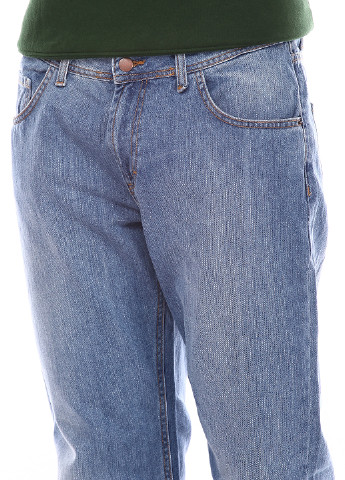 Голубые демисезонные прямые джинсы Denigma