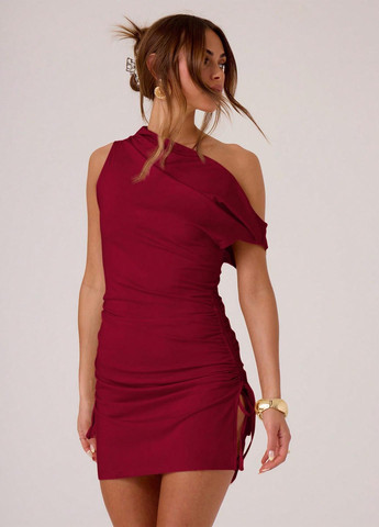 Вишнева святковий, кежуал сукня силуетна SHEIN однотонна