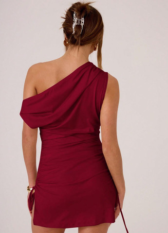 Вишнева святковий, кежуал сукня силуетна SHEIN однотонна