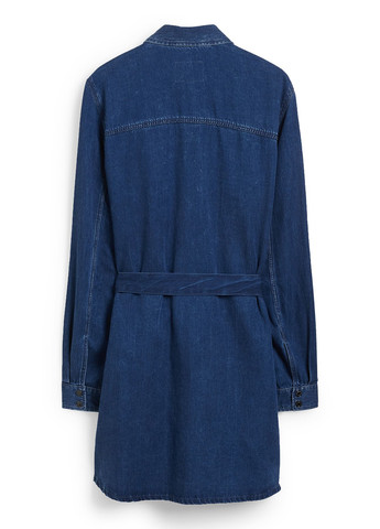 Синя кежуал, джинсова сукня сукня-сорочка C&A однотонна