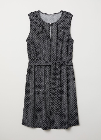 Чорно-білий кежуал сукня а-силует H&M з геометричним візерунком