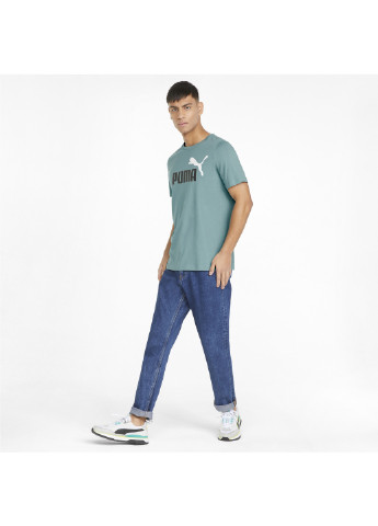 Синяя футболка essentials+ 2 colour logo men's tee Puma