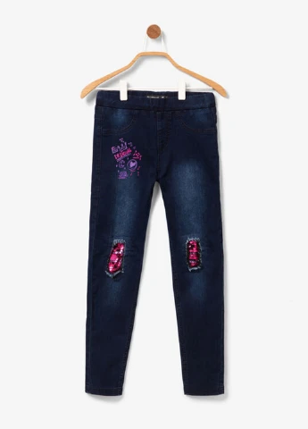 Синие демисезонные зауженные джинсы Desigual