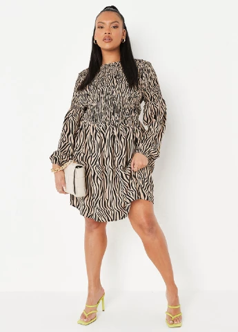 Бежева кежуал сукня кльош Missguided з абстрактним візерунком