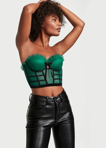 Зеленый демисезонный комплект (корсет, трусики) Victoria's Secret