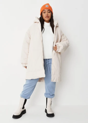 Світло-бежева зимня куртка Missguided