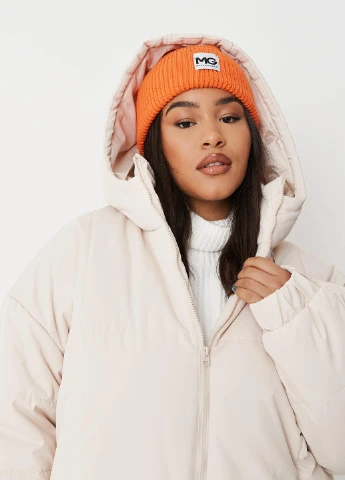 Світло-бежева зимня куртка Missguided