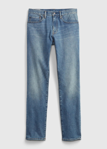 Темно-голубые демисезонные зауженные джинсы Gap