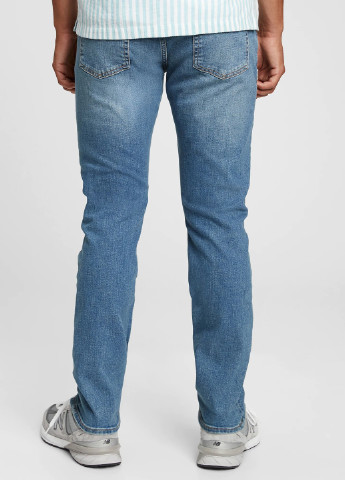 Темно-голубые демисезонные зауженные джинсы Gap