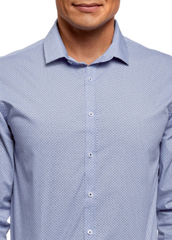 Синяя классическая рубашка Oodji с длинным рукавом