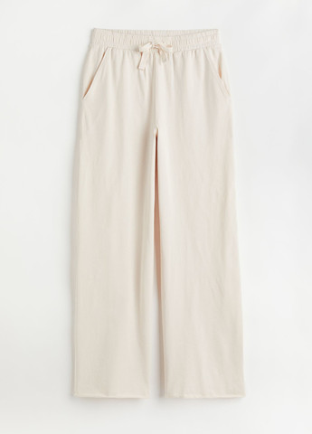 Кремовые домашние демисезонные прямые брюки H&M
