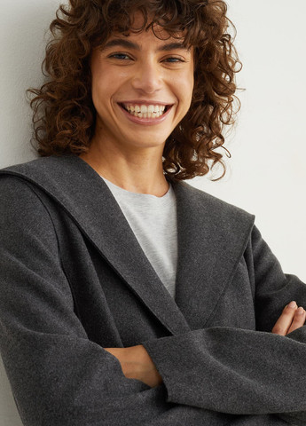 Темно-сіре демісезонне Пальто однобортне C&A