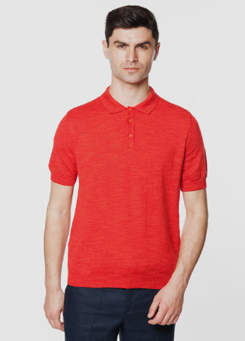 Оранжевая футболка-поло вязаное мужское для мужчин Arber однотонная