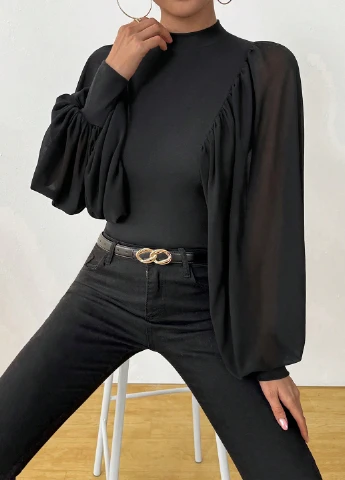Чорна блуза SHEIN