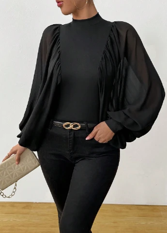 Чорна блуза SHEIN