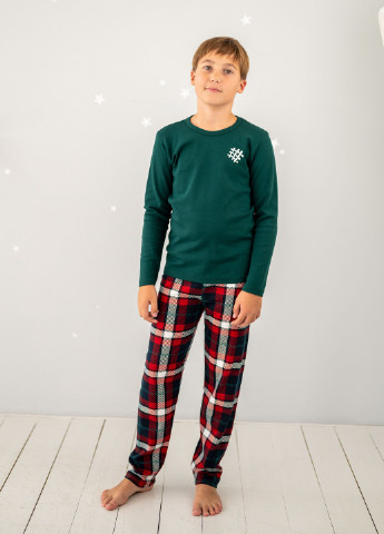 Темно-зеленая всесезон пижама детская Наталюкс 94-5611