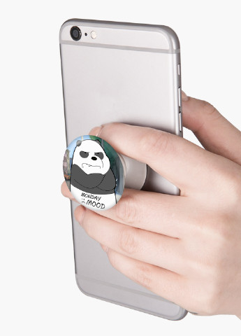 Попсокет (Popsockets) тримач для смартфону Вся правда про ведмедів (We Bare Bears) (8754-2899) Чорний MobiPrint (229014723)