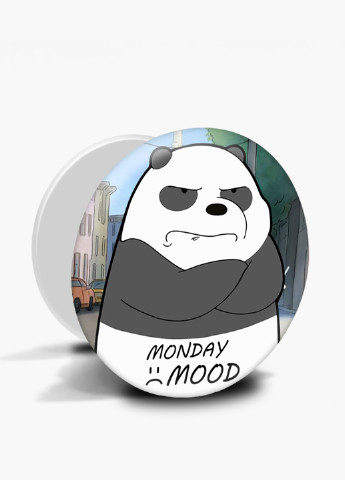 Попсокет (Popsockets) тримач для смартфону Вся правда про ведмедів (We Bare Bears) (8754-2899) Чорний MobiPrint (229014723)