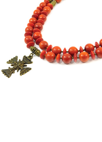 Ексклюзивне намисто "Серіфі" Корал губчастий, помаранч, 49 см, 2 ряди Fursa fashion бусы (254478269)