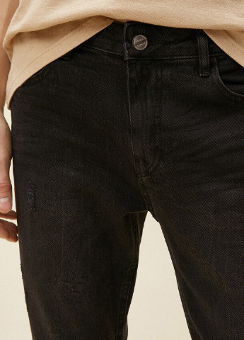 Джинси KOTON завужені однотонні чорні джинсові бавовна