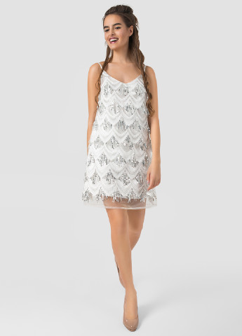 Белое коктейльное платье Azuri однотонное