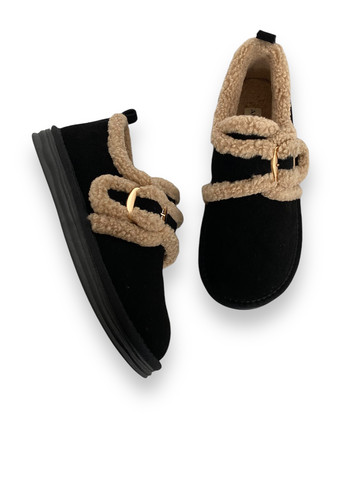 ALLSY Туфлі чорний з натуральна замша, китай — зима (305844694)