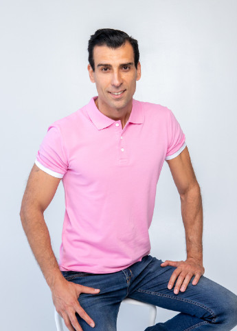 Розовая футболка-футболка поло мужская для мужчин TvoePolo