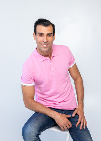 Розовая футболка-футболка поло мужская для мужчин TvoePolo
