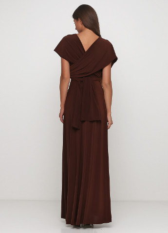 Шоколадна вечірня плаття, сукня в стилі армпір Bliss by Liz однотонна