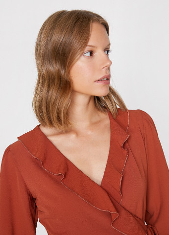 Теракотова блуза з баскою KOTON