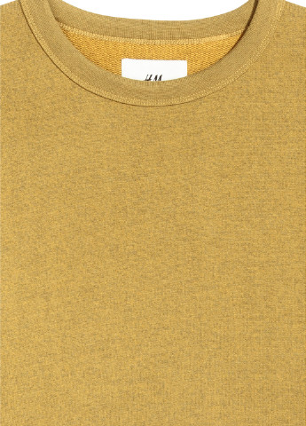 Світшот H&M - Приталений крій меланж гірчичний кежуал - (137920299)