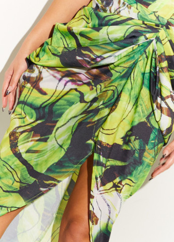 Зеленая кэжуал с абстрактным узором юбка PrettyLittleThing