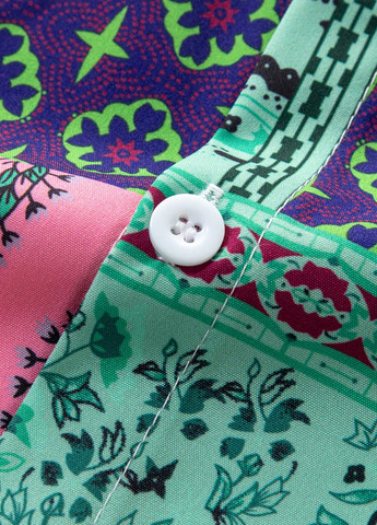 Комбинированный летний костюм (рубашка, шорты) с рубашкой, с шортами SHEIN