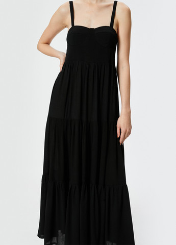 Черное праздничный, кэжуал платье а-силуэт KOTON однотонное