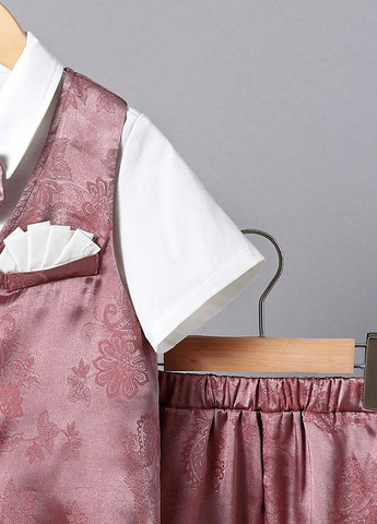 Комбінований літній костюм (сорочка, жилет, метелик, шорти) з шортами, з сорочкою SHEIN