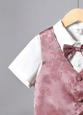 Комбінований літній костюм (сорочка, жилет, метелик, шорти) з шортами, з сорочкою SHEIN