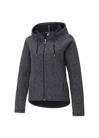 Чорна спортивна толстовка evostripe full-zip women's hoodie Puma однотонна