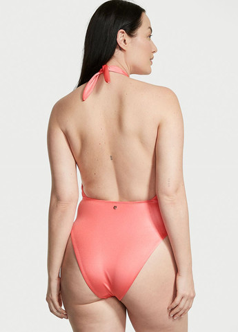 Рожевий літній купальник халтер, суцільний Victoria's Secret