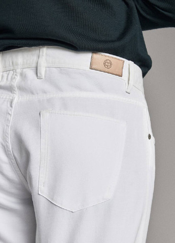 Белые кэжуал демисезонные зауженные брюки Massimo Dutti