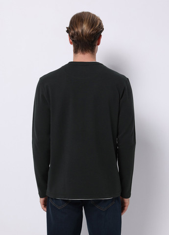 Лонгслів Colin's однотонний темно-зелений кежуали, спортивні бавовна, трикотаж