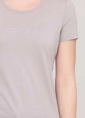 Серо-бежевая летняя футболка Tom Tailor