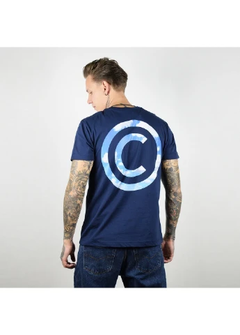 Синяя футболка мужская copyright, синий Power